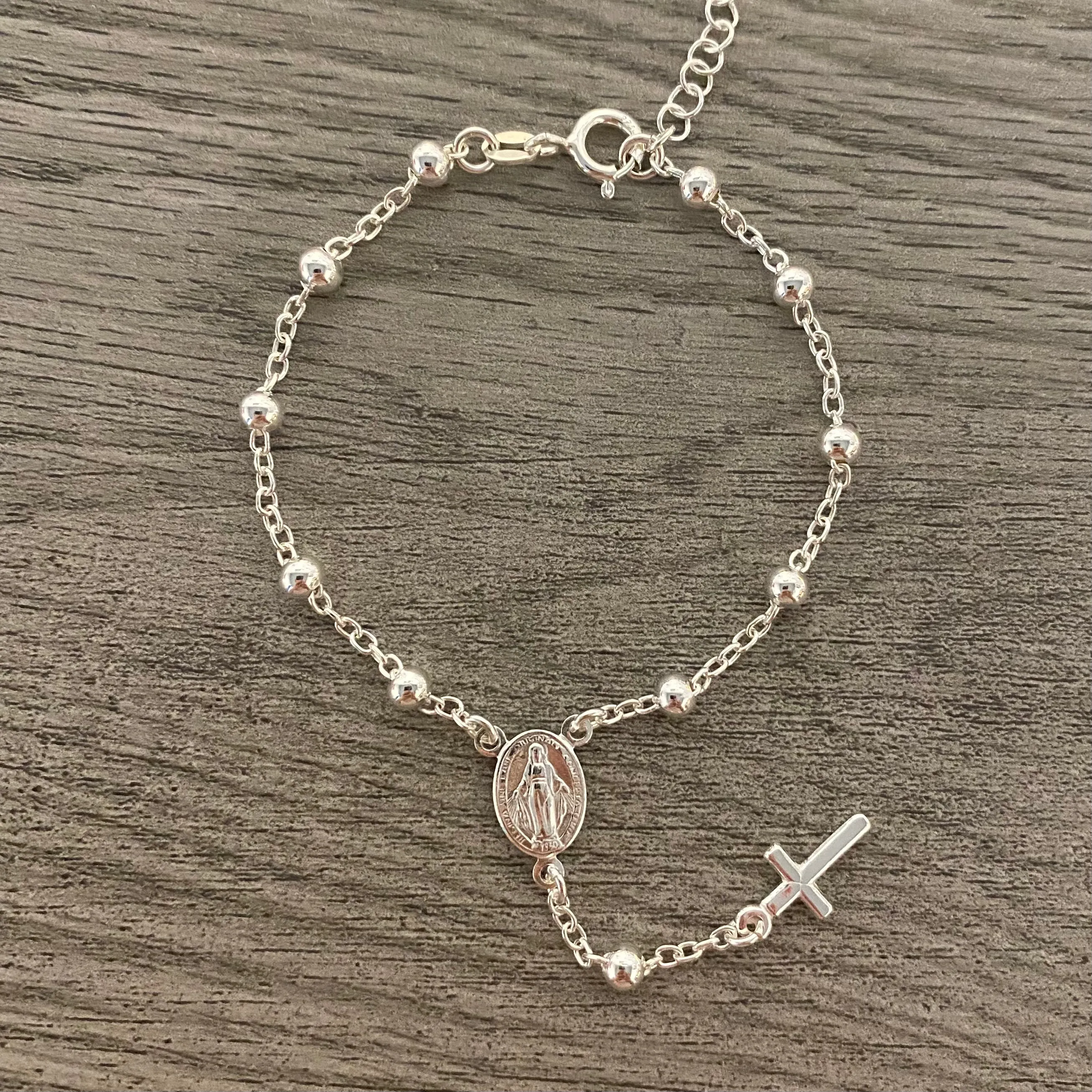 Silver Rosary Bracelet