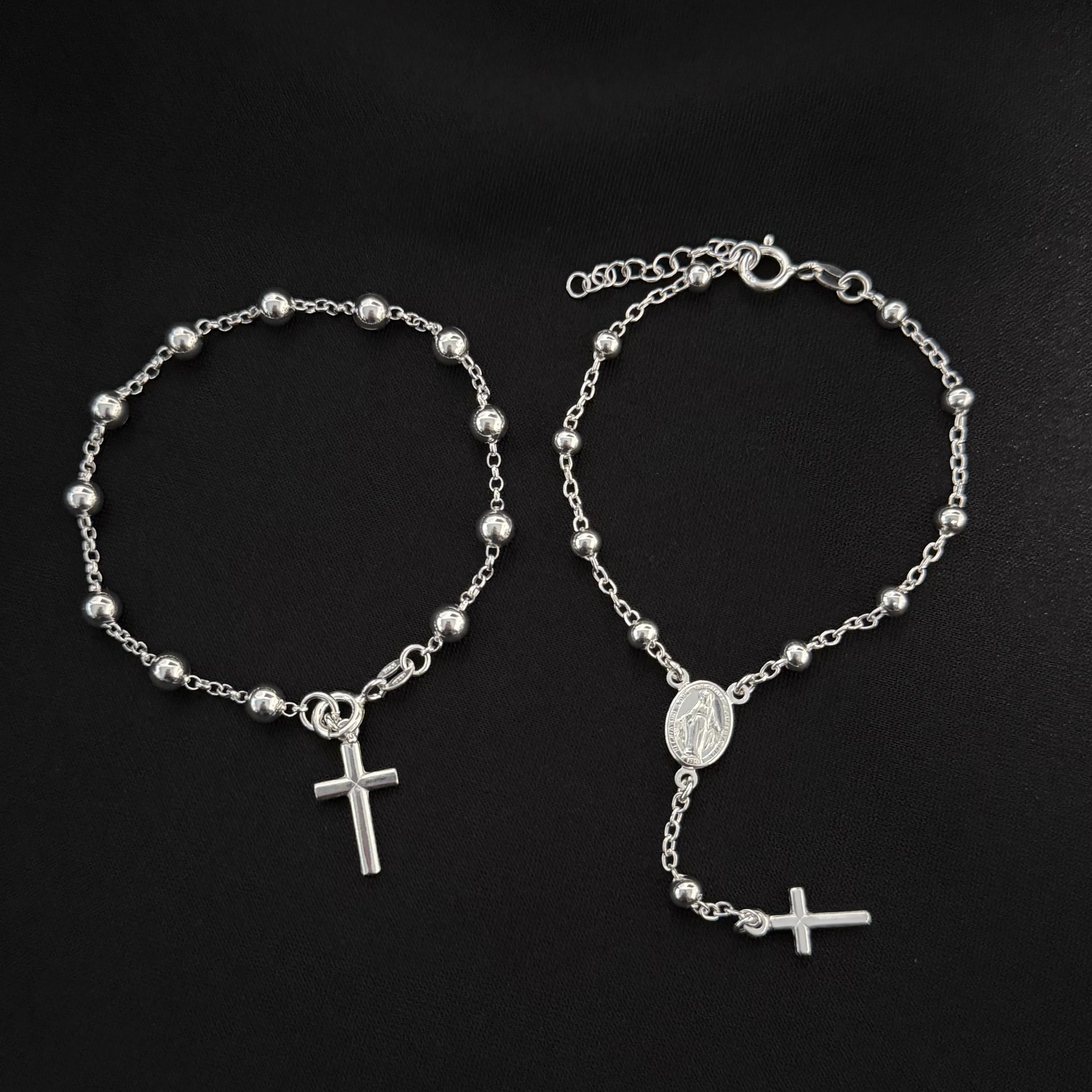 Silver Rosary Bracelet