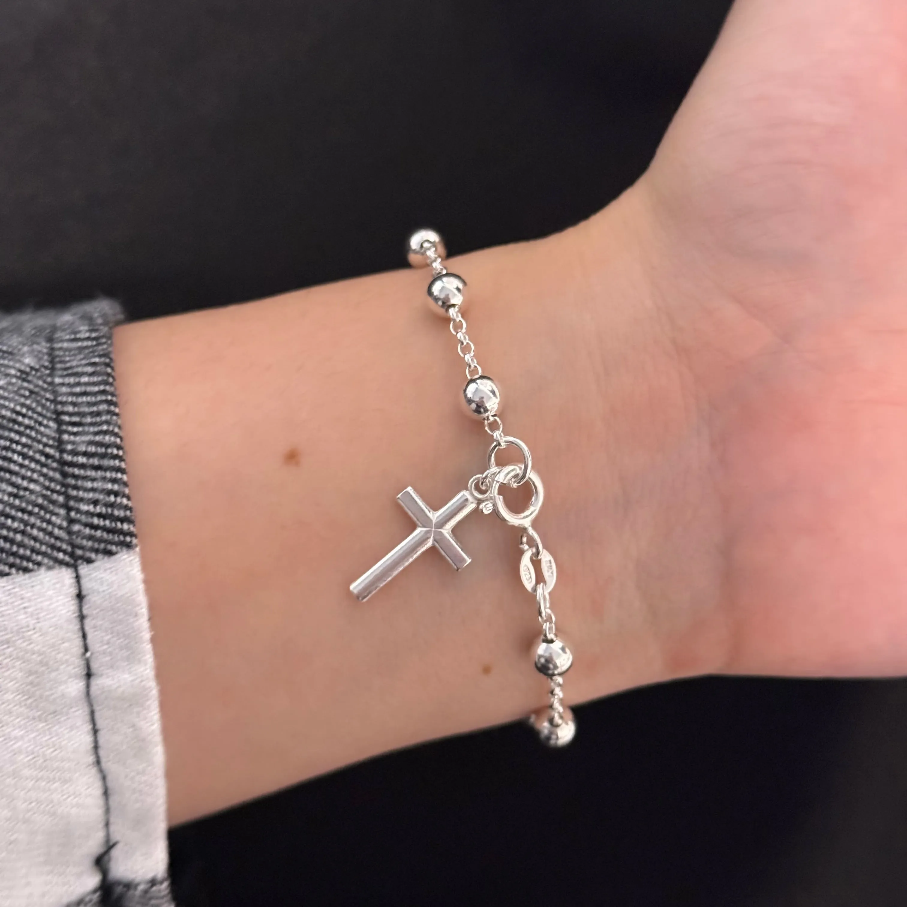 Silver Rosary Bracelet