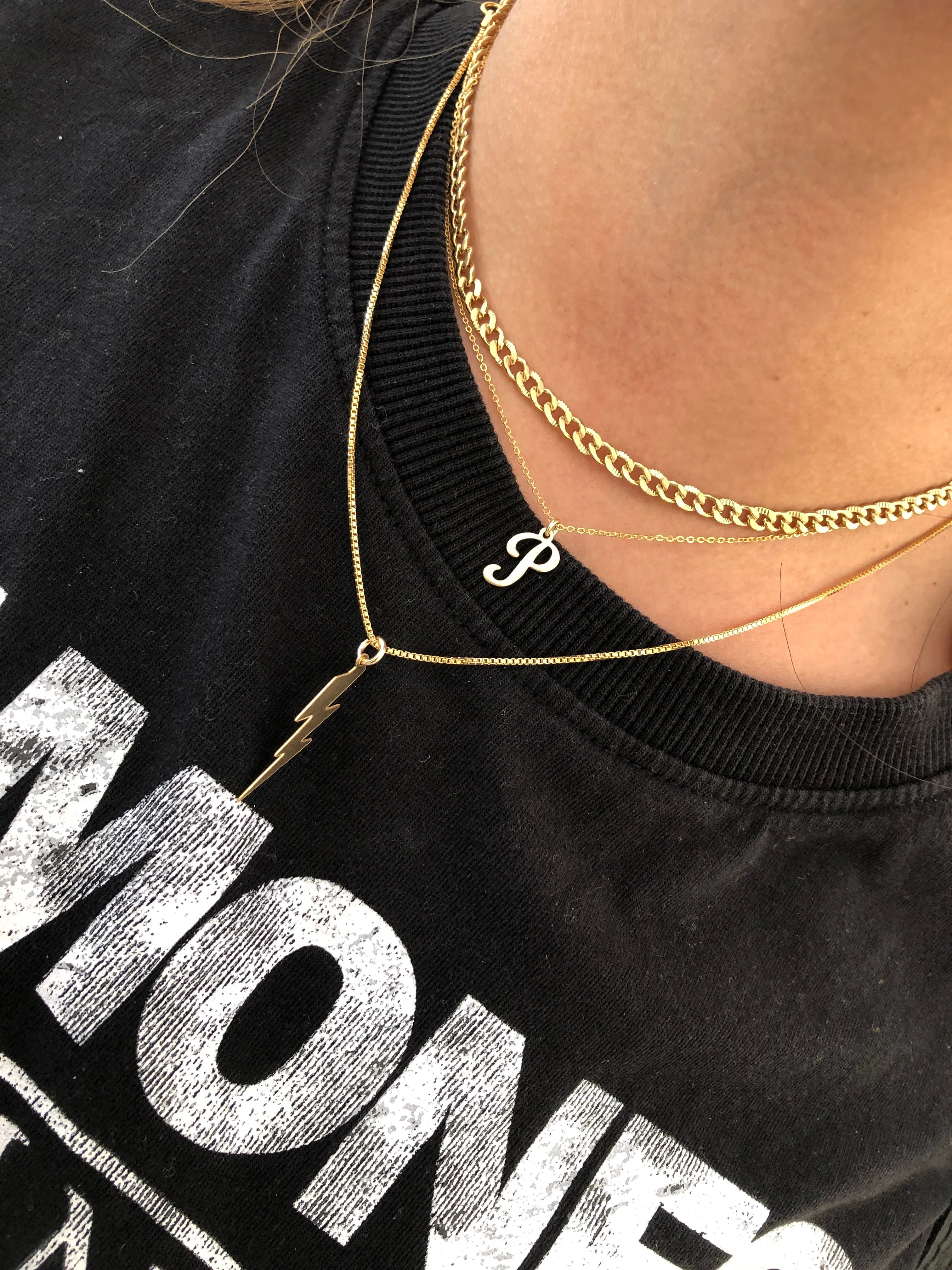 Silver Script Necklace