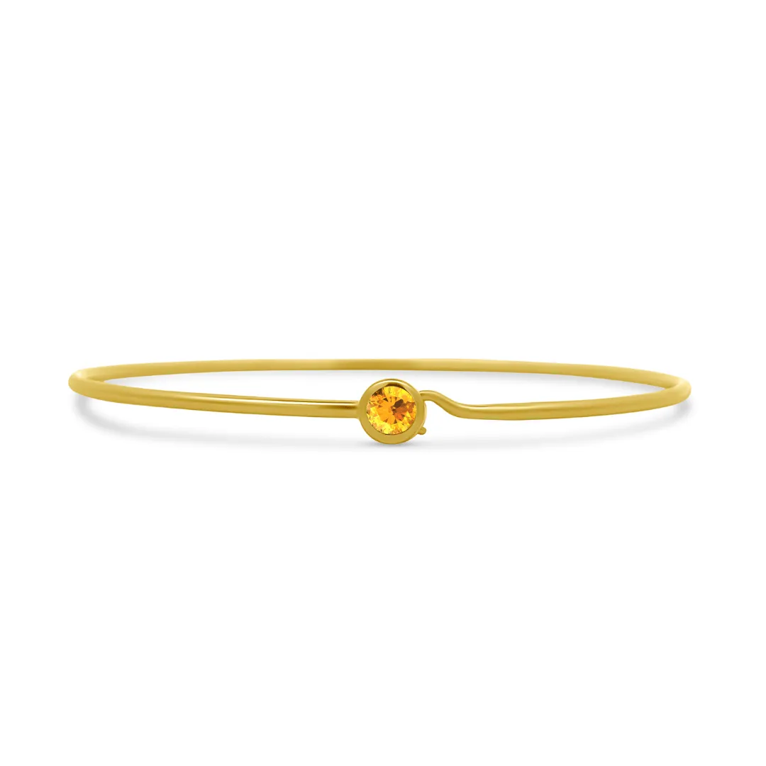 Single Gemstone Bezel Bangle