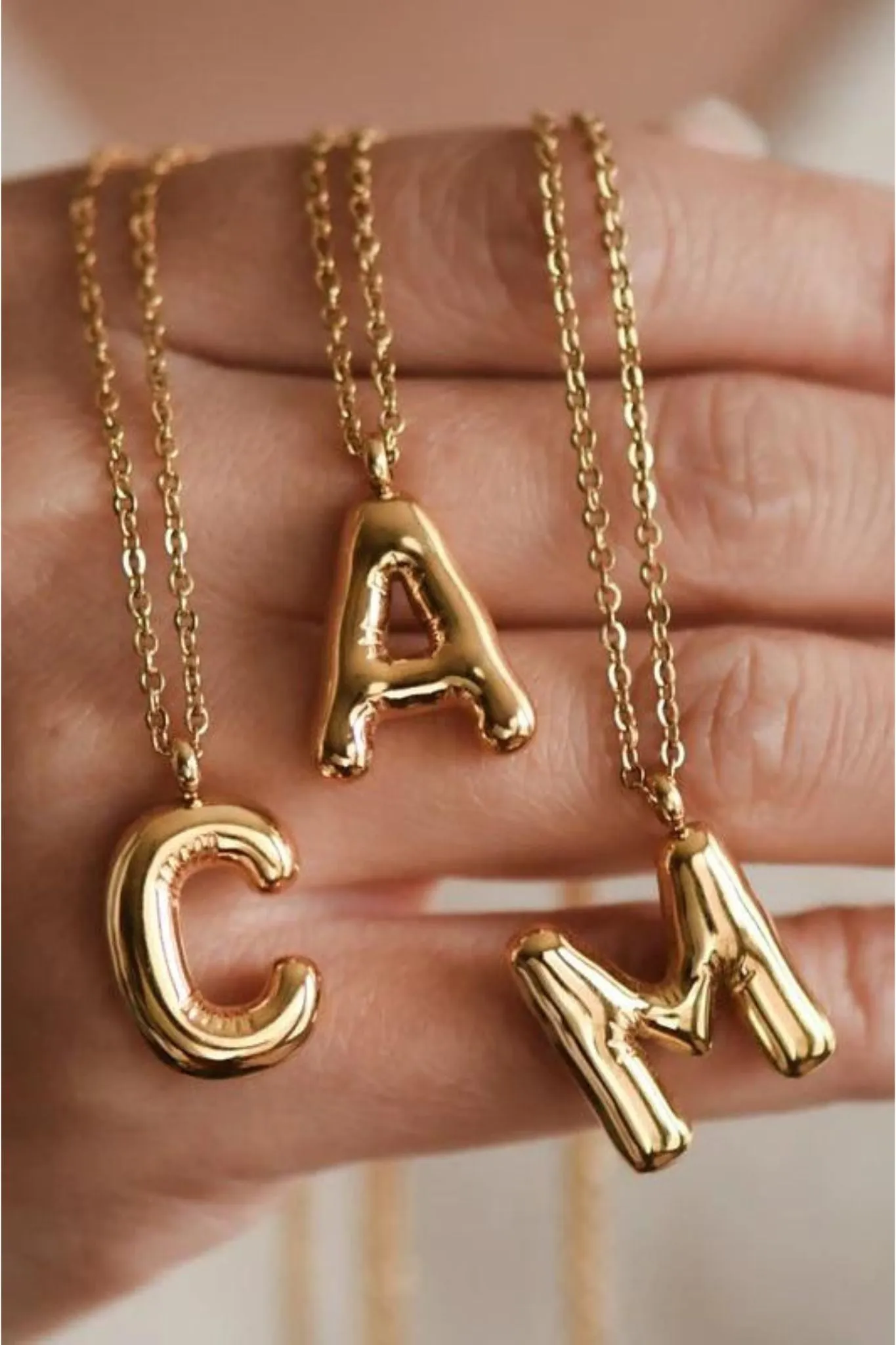 Small Bubble Letter Necklace