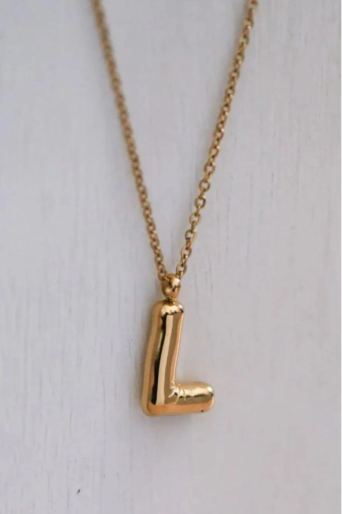 Small Bubble Letter Necklace