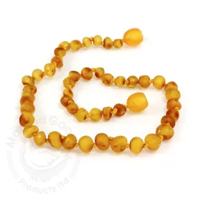 Small: Momma Goose- Baltic Amber Baby Necklace-Baroque Raw Honey-1033S