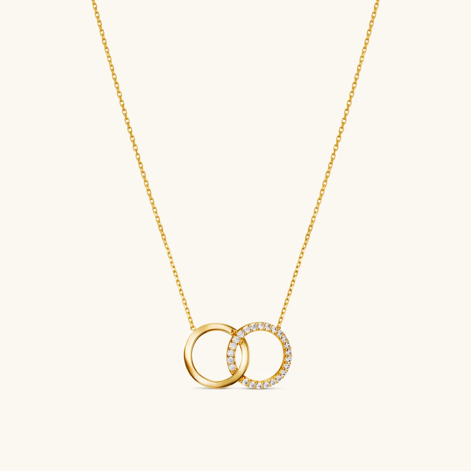 Solid Gold Pave Infinity Necklace