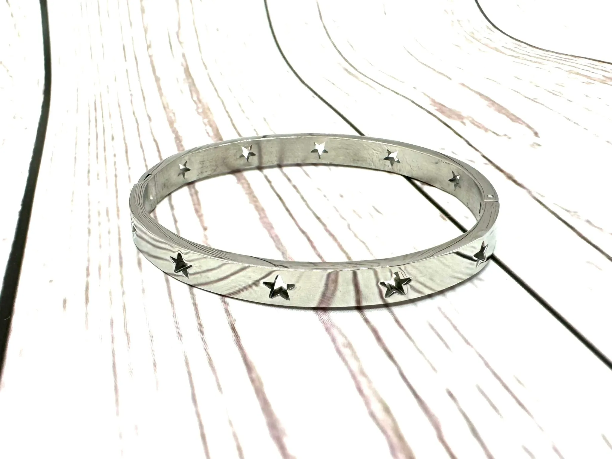 Stainless Steel Star Bangle