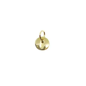 Stamped Tiny Initial Letter Charm in 18k Gold Filled Complete Alphabet- I