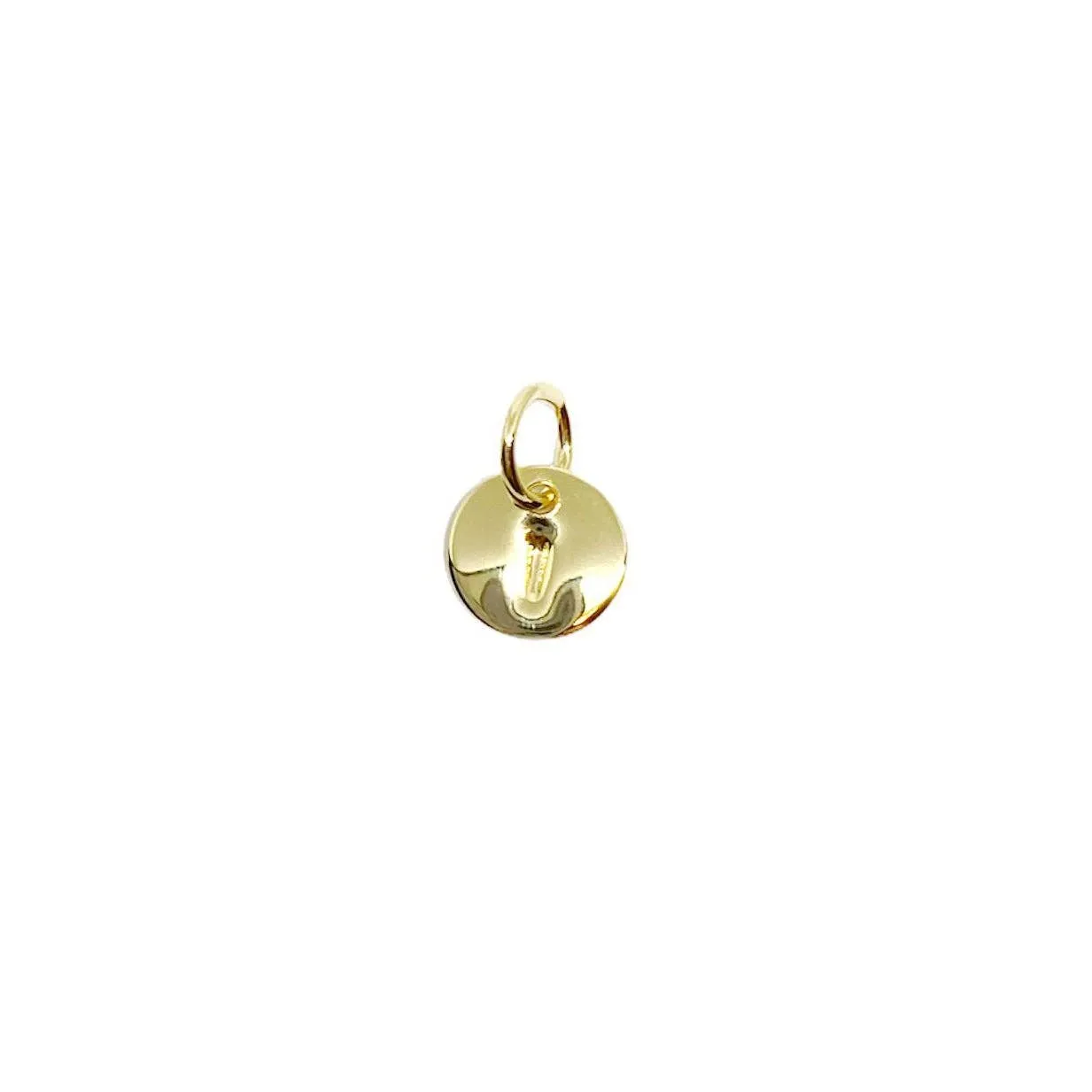 Stamped Tiny Initial Letter Charm in 18k Gold Filled Complete Alphabet- I