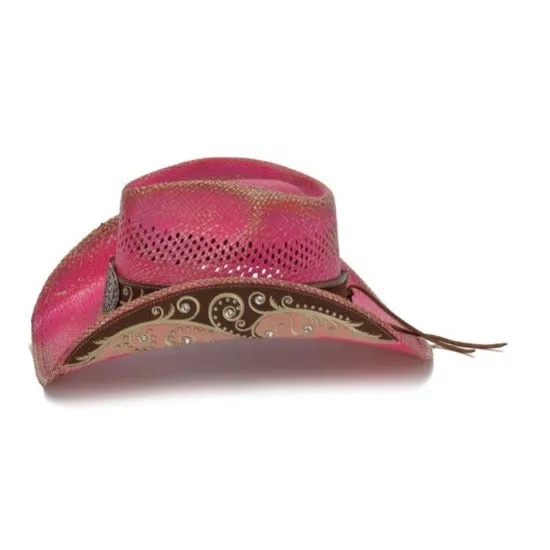 Stampede Women's Pink Straw Cowboy Hat - Sassy