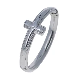 Sterling Silver Cross Bangle