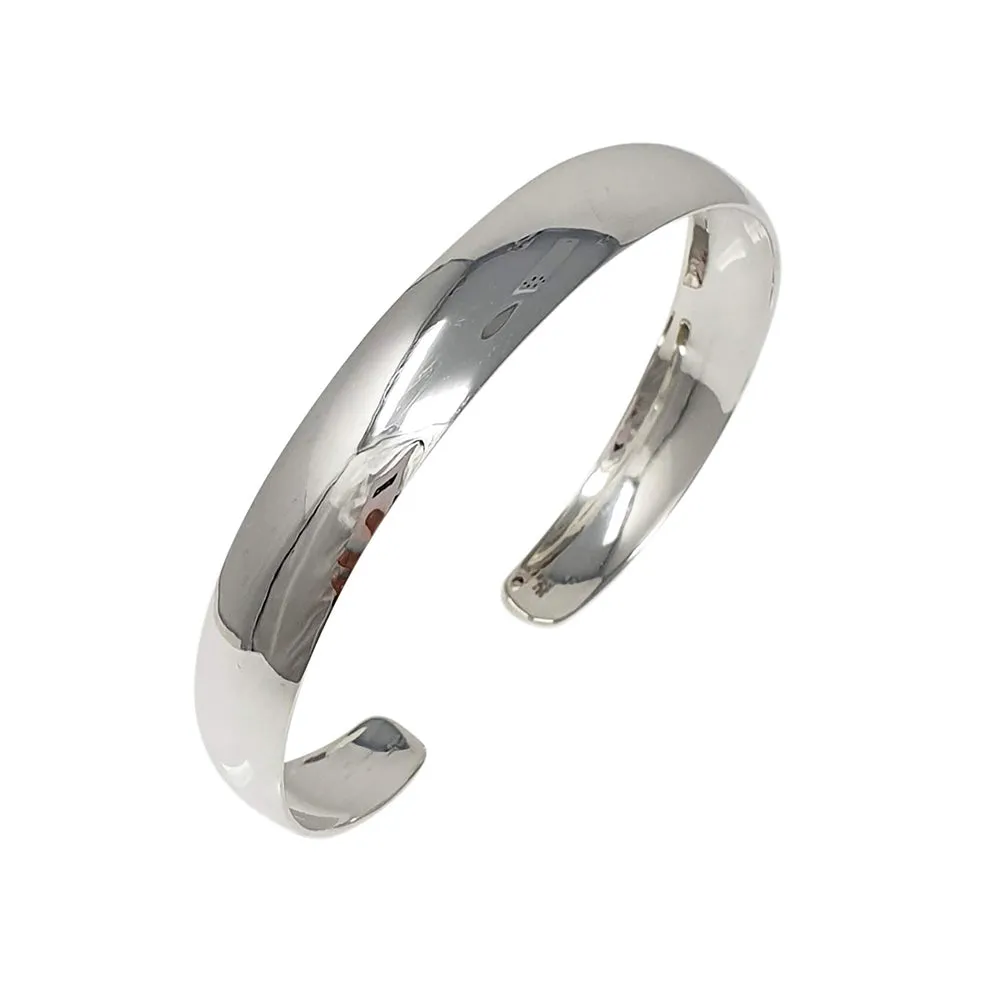 Sterling Silver Mirror Polished Bangle Bracelet For Men And Women