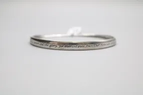 Sterling Silver Strip Bangle with Scripture (3 Inches)