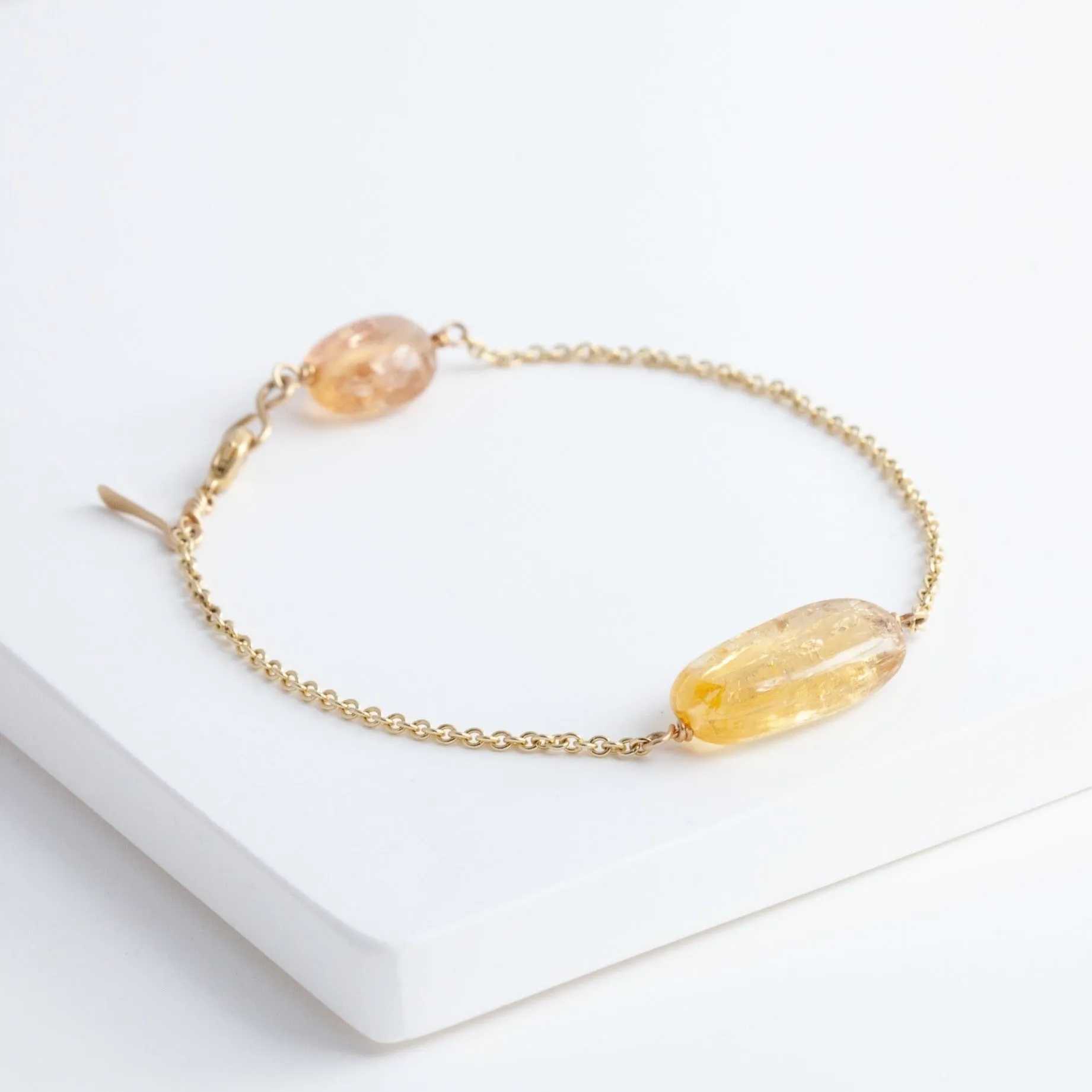 Stone chain bracelet with Imperial Topaz