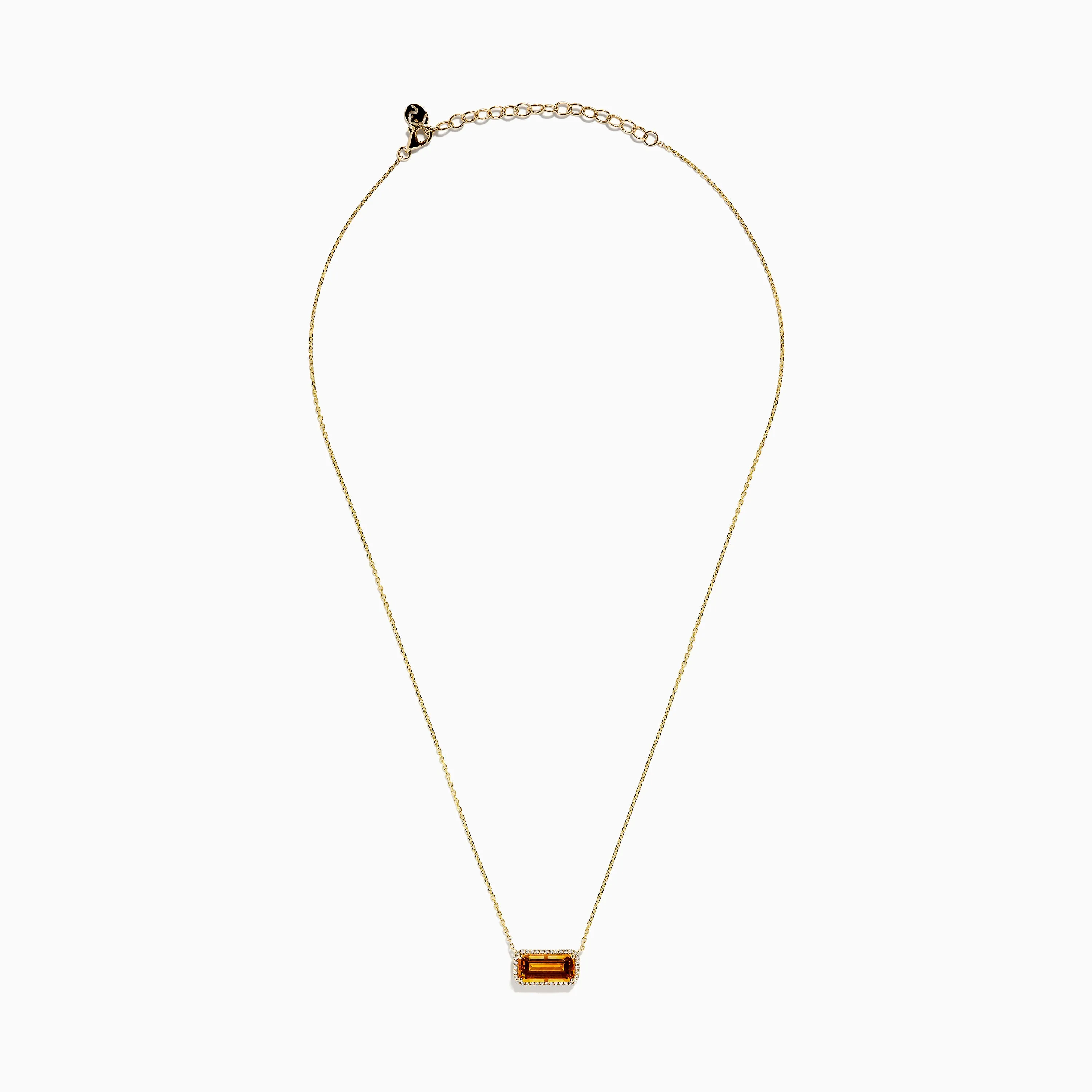 Sunset 14K Yellow Gold Citrine and Diamond Necklace