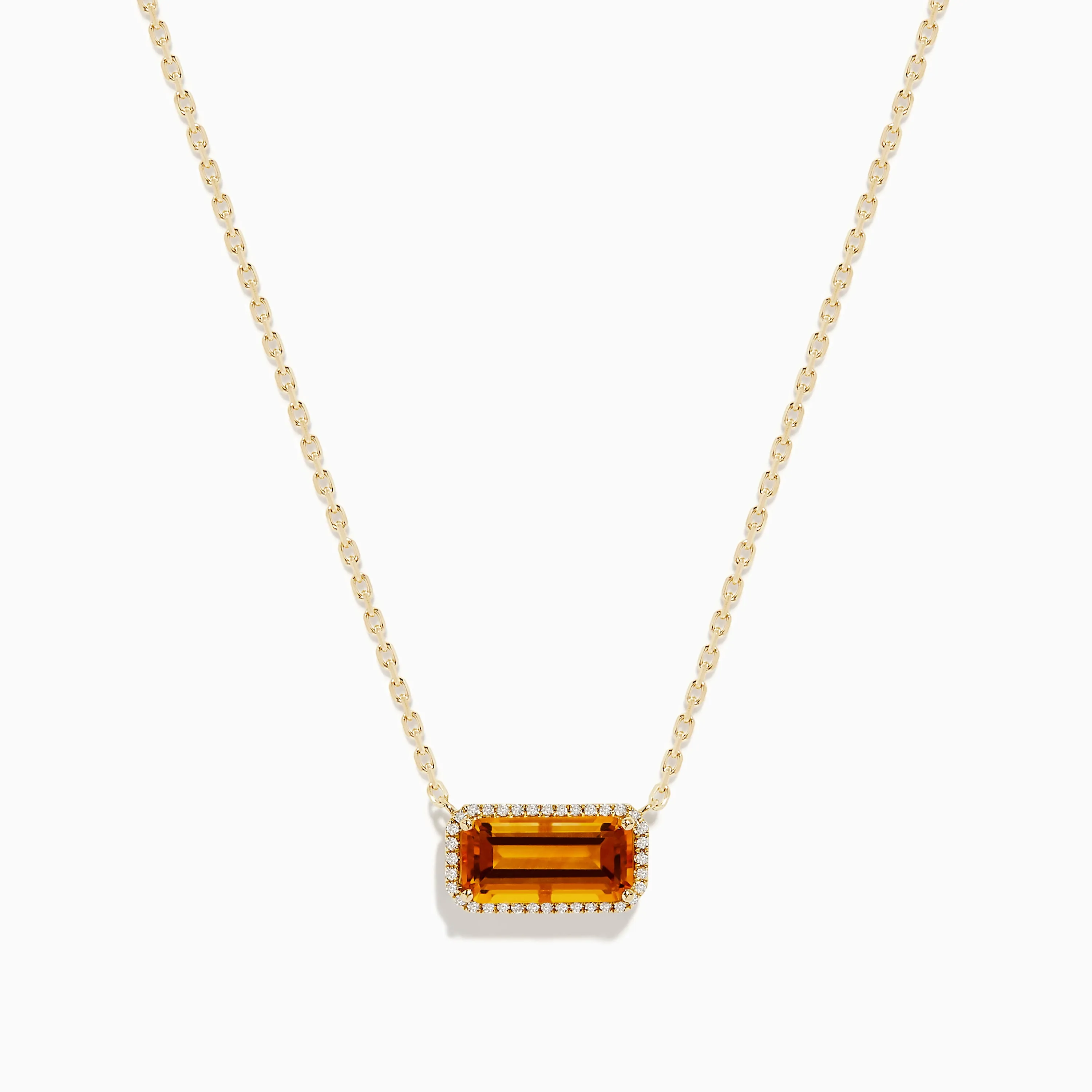 Sunset 14K Yellow Gold Citrine and Diamond Necklace