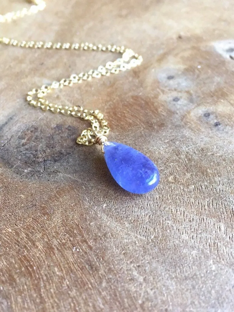 Tanzanite Pendant Necklace 14k Gold Filled or Sterling Silver