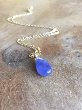 Tanzanite Pendant Necklace 14k Gold Filled or Sterling Silver