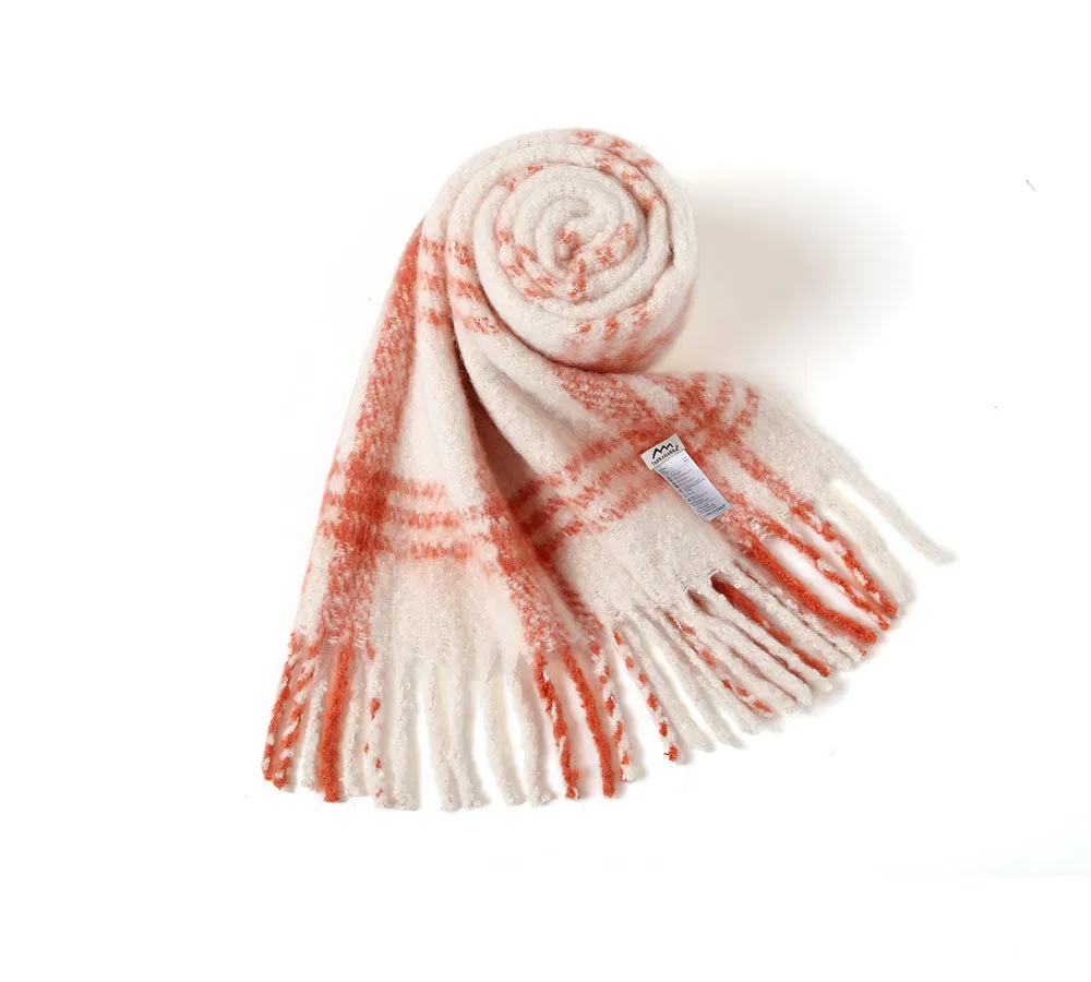 TARRAMARRA® Soft Checked Fringed Scarf