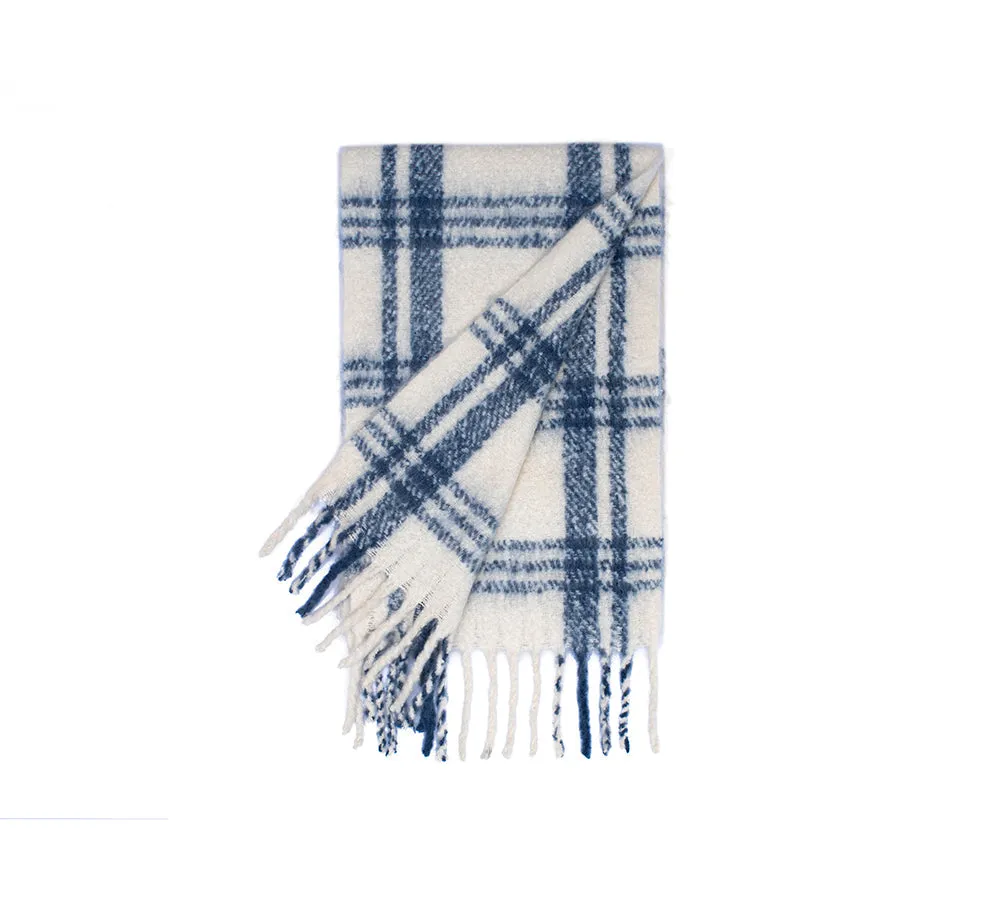 TARRAMARRA® Soft Checked Fringed Scarf