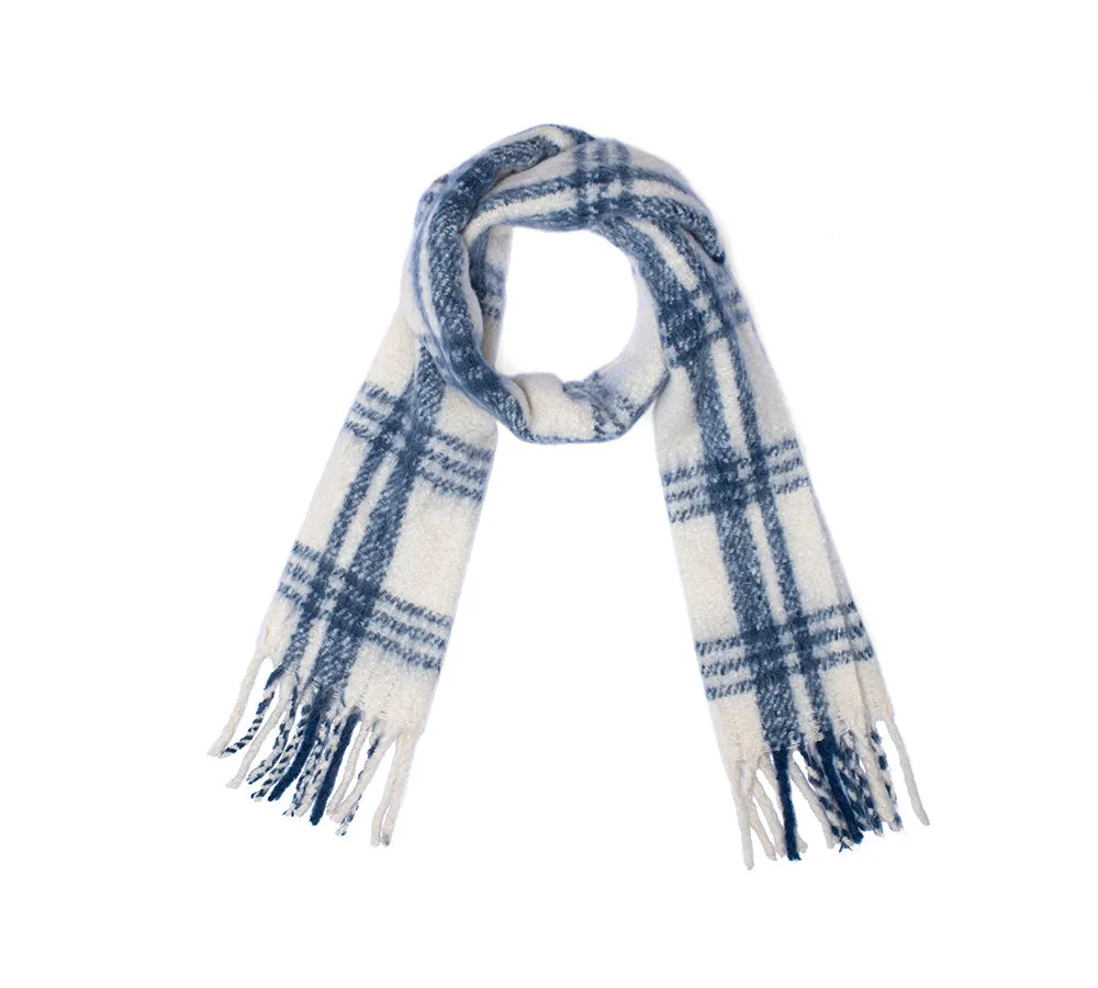 TARRAMARRA® Soft Checked Fringed Scarf