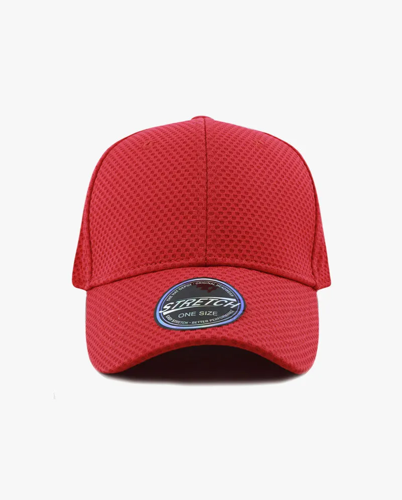 The Hat Depot - Women's Stretch Mesh Ponytail fitted baseball Cap