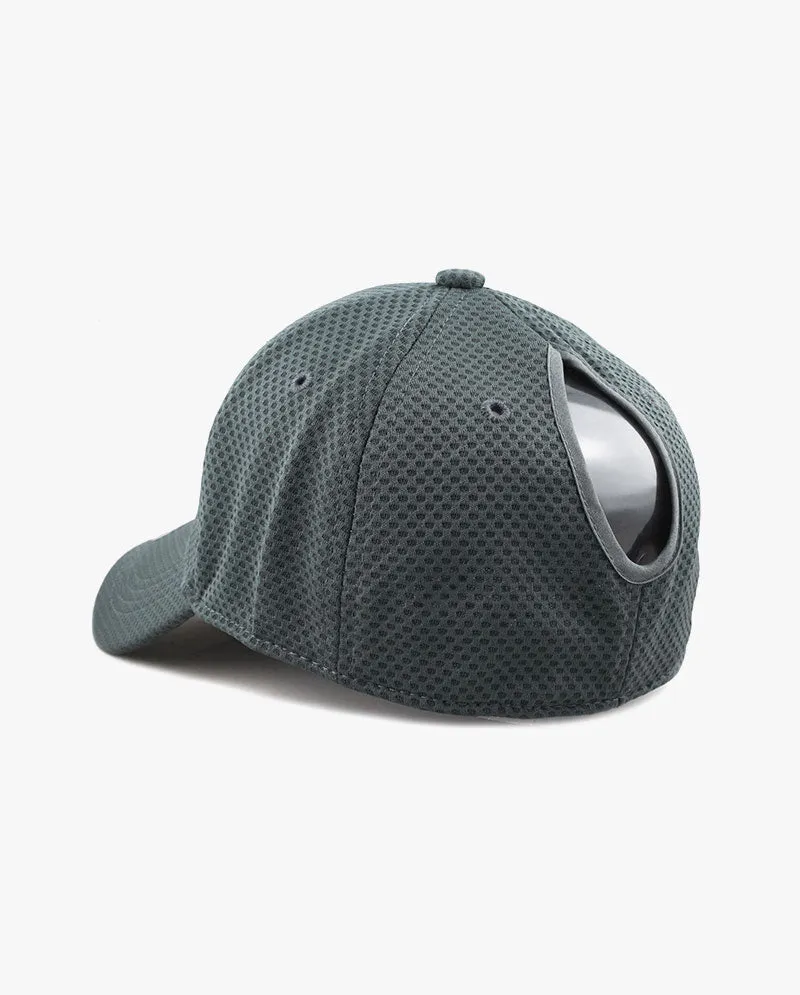 The Hat Depot - Women's Stretch Mesh Ponytail fitted baseball Cap