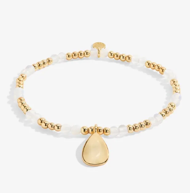 The June Birthstone Stretch Bracelet in Moonstone