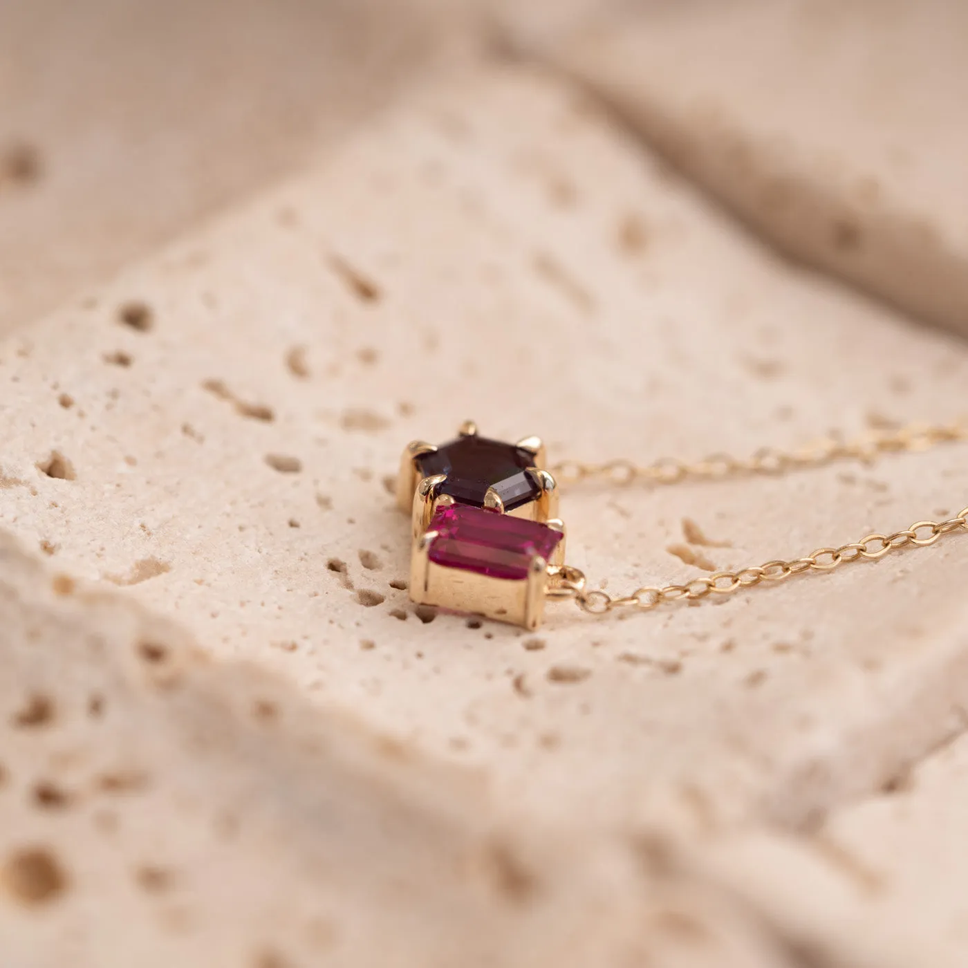 The Myla Pendant | Chatham® Alexandrite & Sapphire Toi Et Moi Pendant