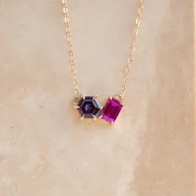 The Myla Pendant | Chatham® Alexandrite & Sapphire Toi Et Moi Pendant