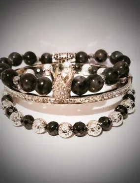 The " Silver" Larvikite Crown Set