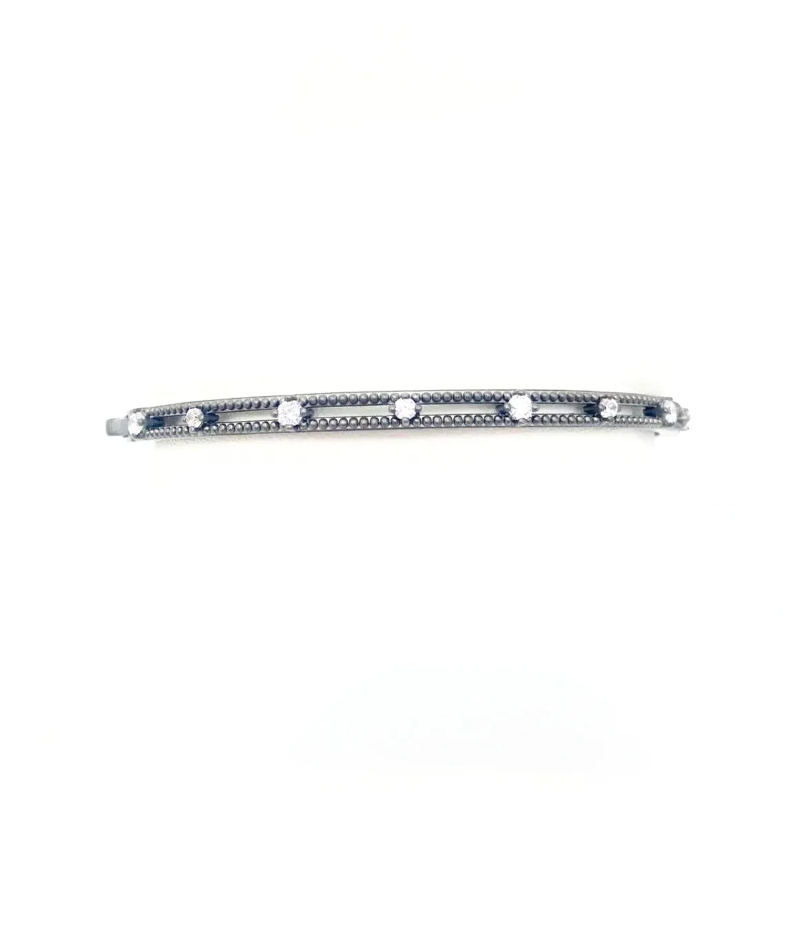 THIN BANGLE BRACELET WITH ROUND CZ STONES