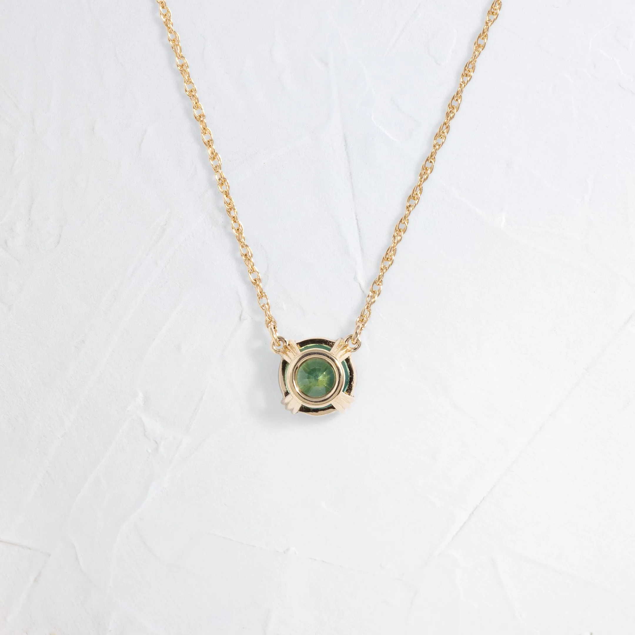 Threaded Necklace, 1.13ct. Light Green Sapphire - OOS