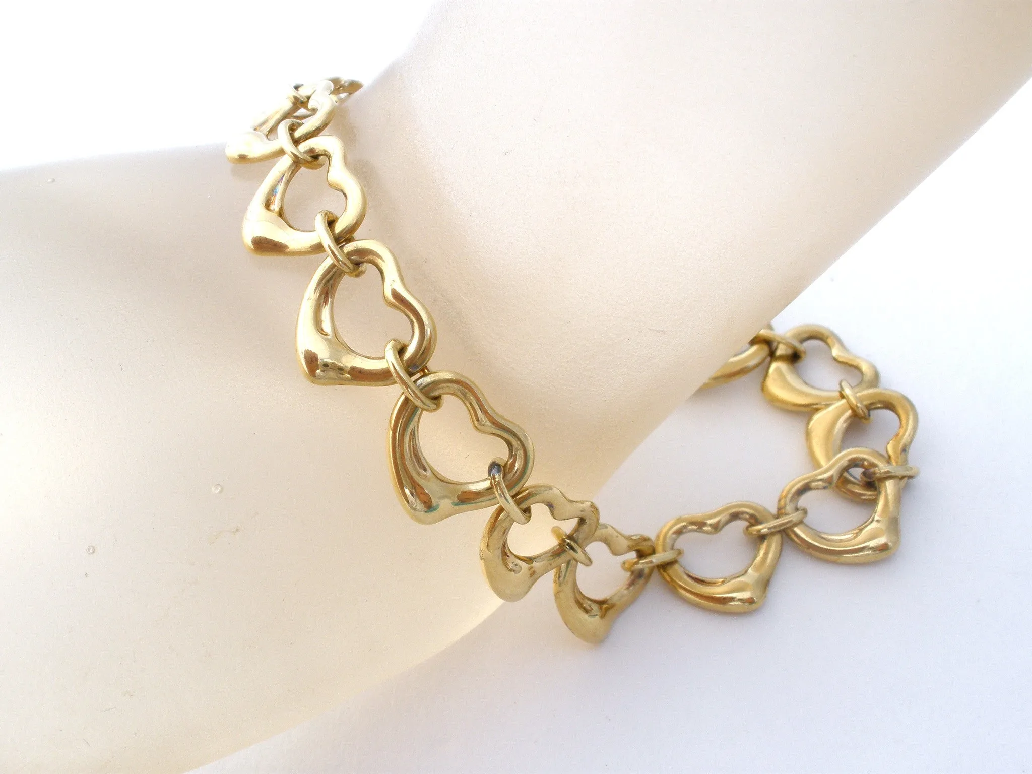 Tiffany & Co 18K Gold Open Heart Bracelet Peretti