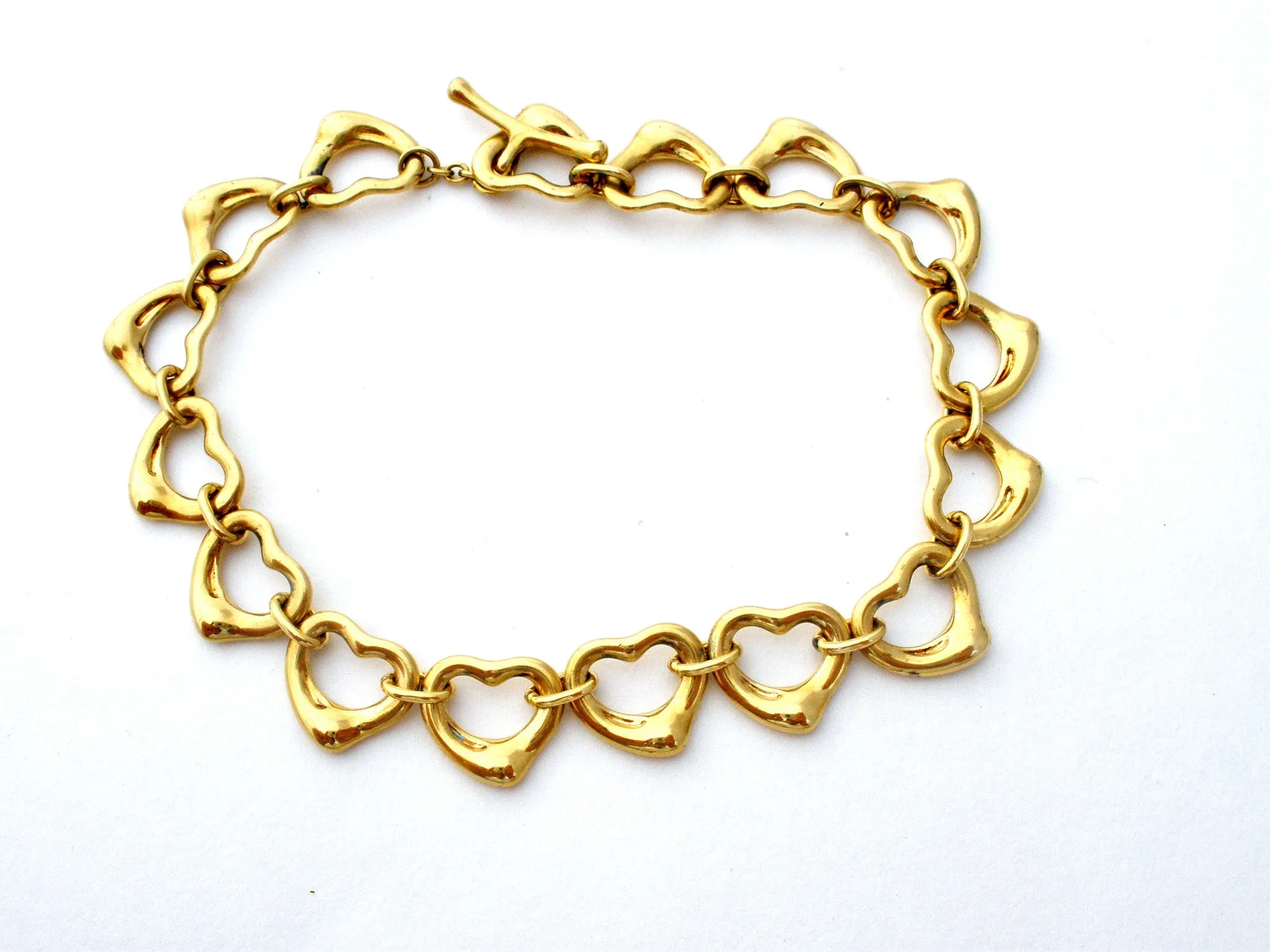 Tiffany & Co 18K Gold Open Heart Bracelet Peretti