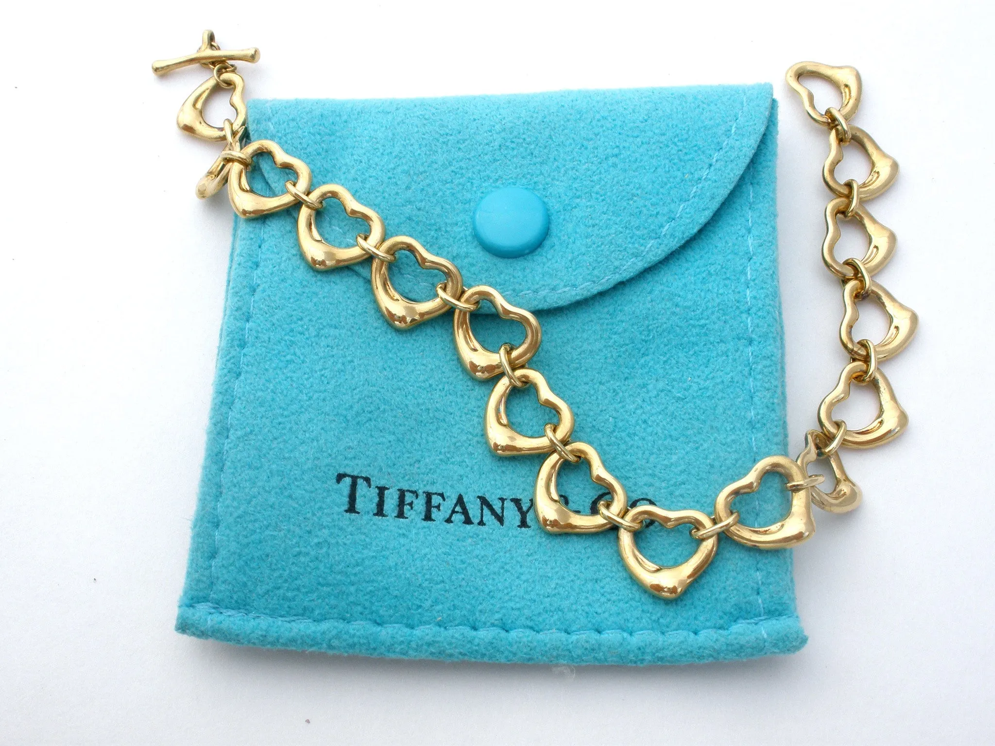 Tiffany & Co 18K Gold Open Heart Bracelet Peretti