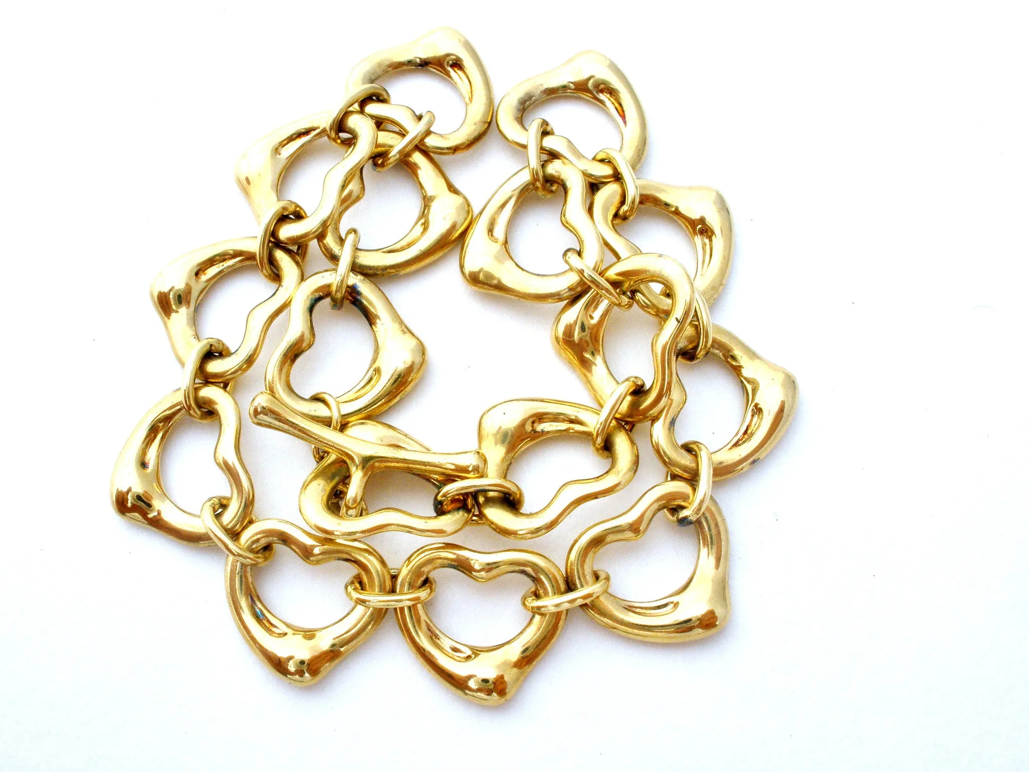 Tiffany & Co 18K Gold Open Heart Bracelet Peretti