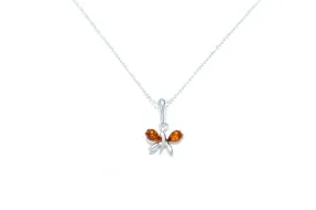 Tiny Amber Butterfly Necklace - Quirky and Cute Charm Accessory for Everyday Wear