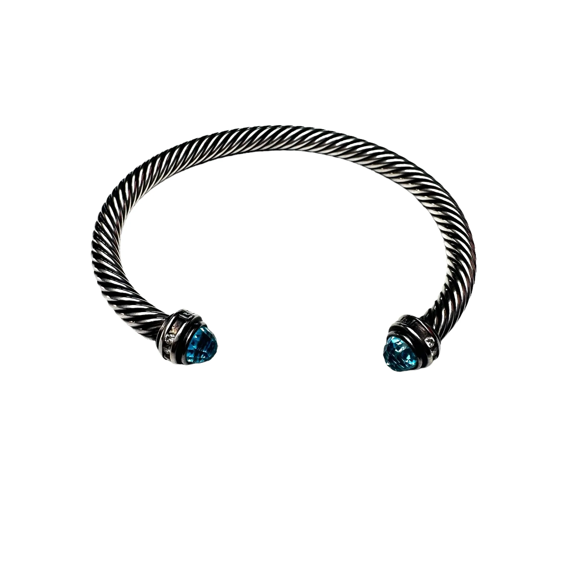 Topaz & Diamond Classic Cable Bracelet