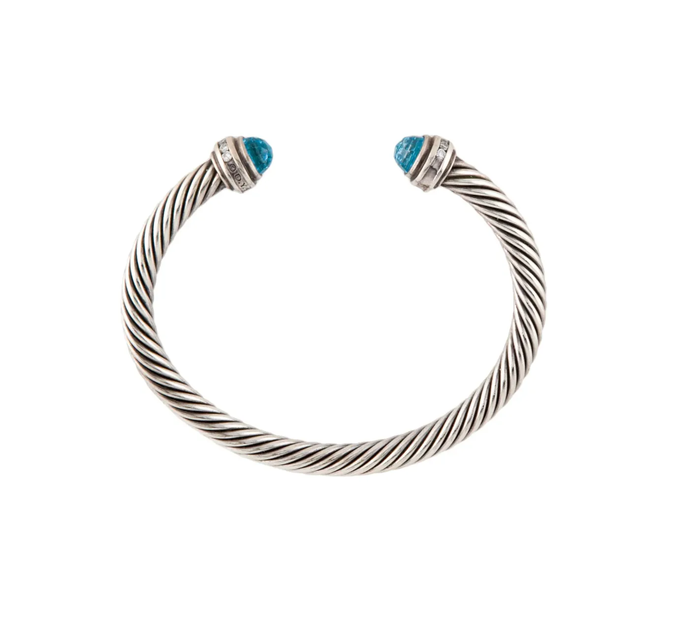 Topaz & Diamond Classic Cable Bracelet