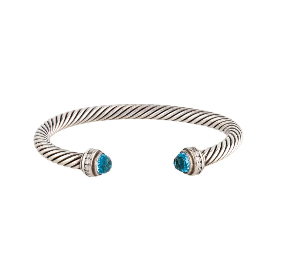 Topaz & Diamond Classic Cable Bracelet