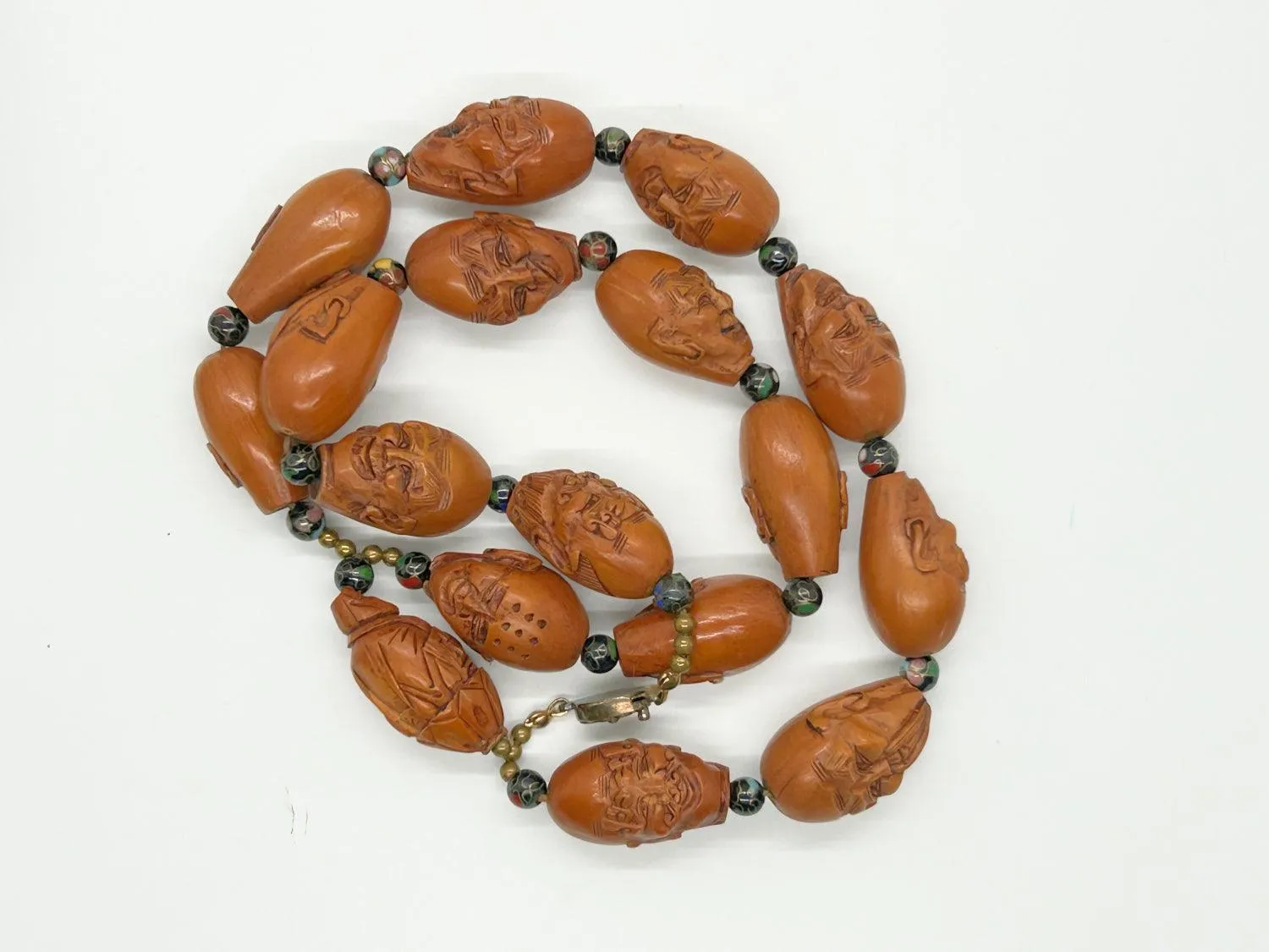 Unique Carved Olive Wood Prayer Beads Luohan Arhats