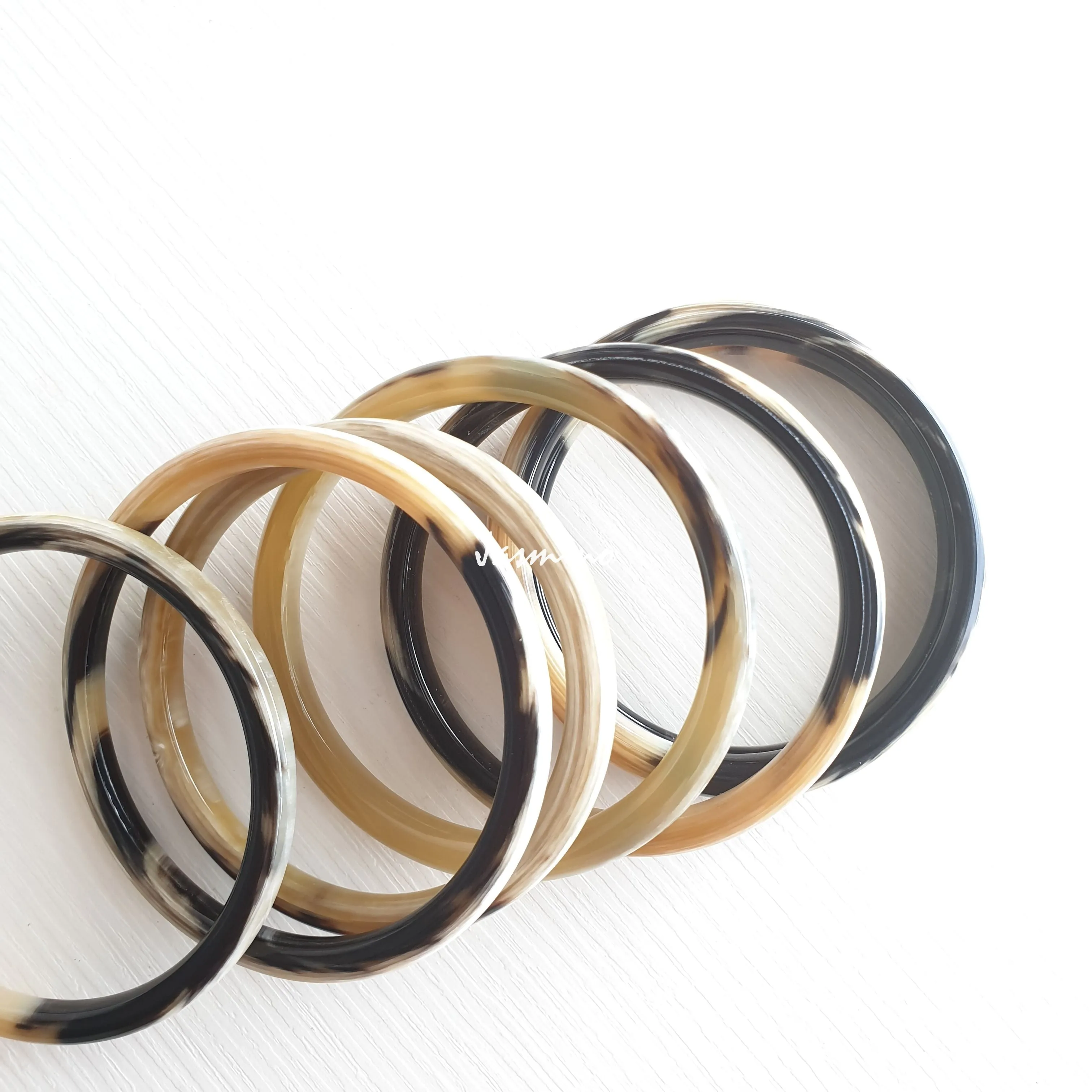 Unique Hypoallergenic Minimalist Horn Bangle Bracelet J18005 [Set 7 Bracelets]