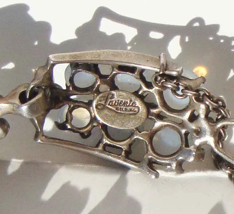 Vintage 40s Sterling Silver & Faux Moonstone Bracelet – by Lavenia