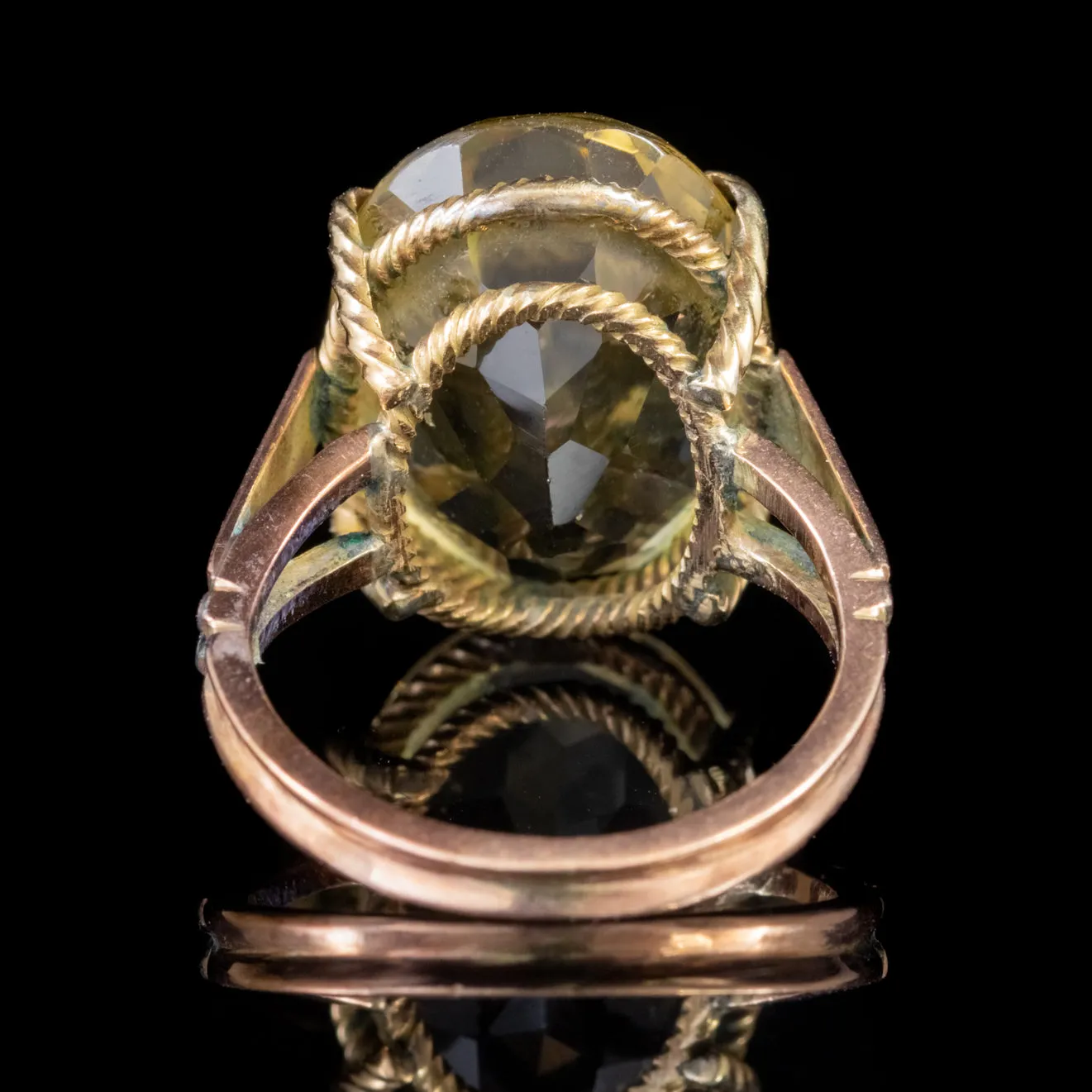 Vintage Citrine Ring 18Ct Gold 7Ct Citrine