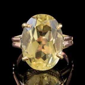 Vintage Citrine Ring 18Ct Gold 7Ct Citrine