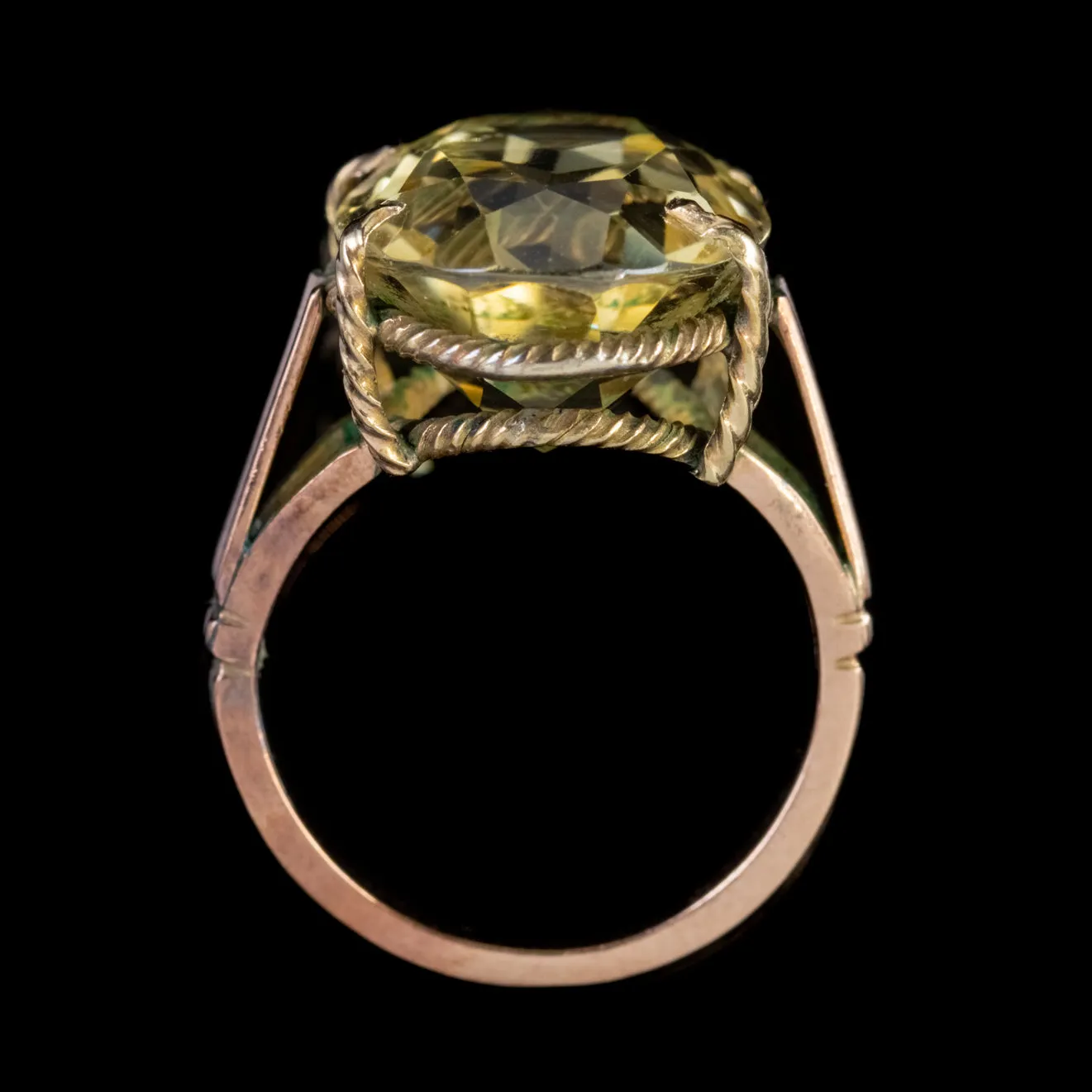 Vintage Citrine Ring 18Ct Gold 7Ct Citrine