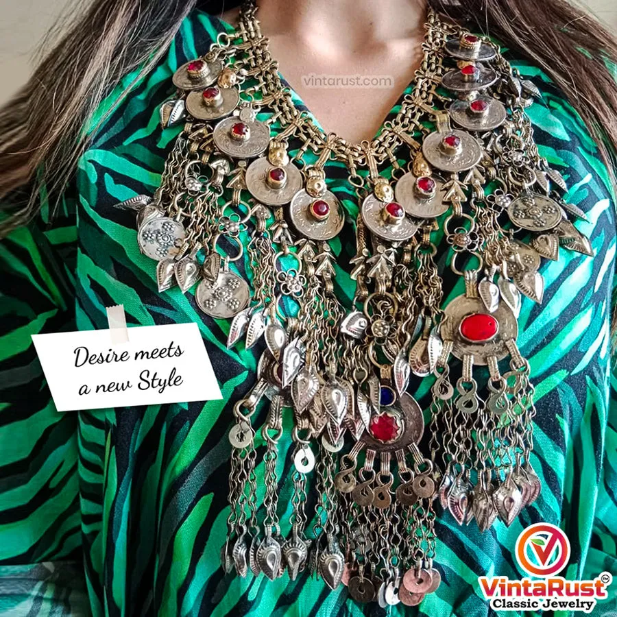 Vintage Tribal Necklace Embellished with Fish Motifs