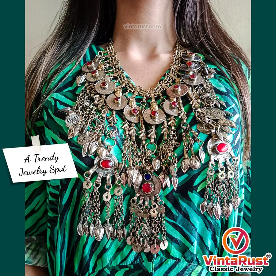 Vintage Tribal Necklace Embellished with Fish Motifs