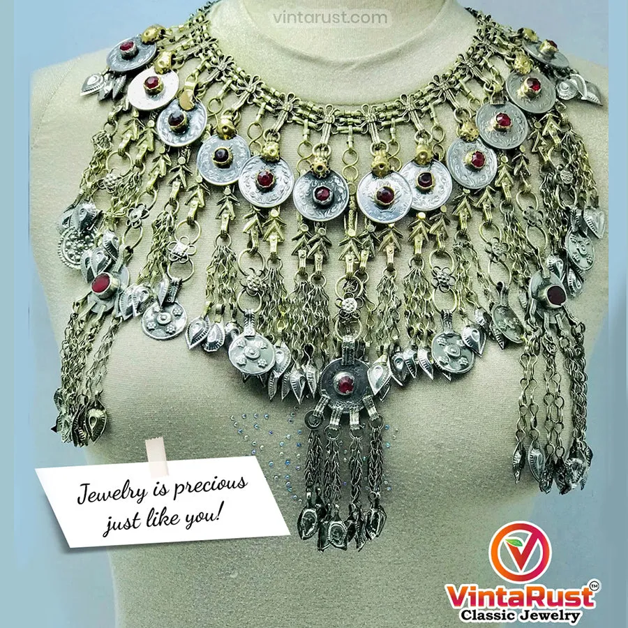 Vintage Tribal Necklace Embellished with Fish Motifs