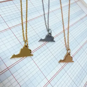 Virginia State Silhouette Necklace